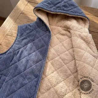 Catifea raiată QUILT navy