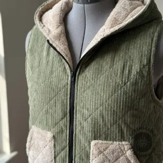 Catifea raiată QUILT khaki