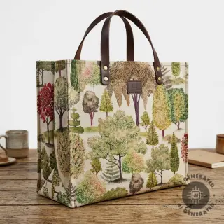 Țesătură decorativă Linenlook Wandering tree wood digital print