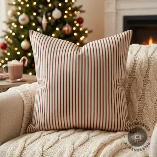 Țesătură decorativă Linenlook Little Xmas stripe