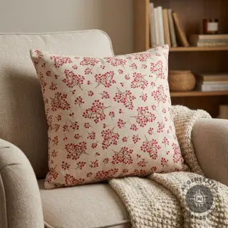 Țesătură decorativă Linenlook Winter berry bloom