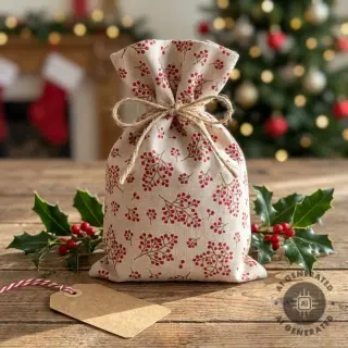 Țesătură decorativă Linenlook Winter berry bloom