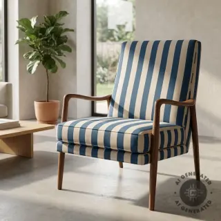 Țesătură decorativă Linenlook Joyful basic stripe denim