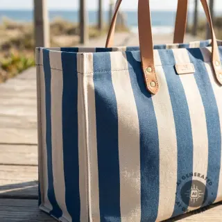 Țesătură decorativă Linenlook Joyful basic stripe denim