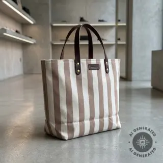 Țesătură decorativă Linenlook Joyful basic stripe taupe