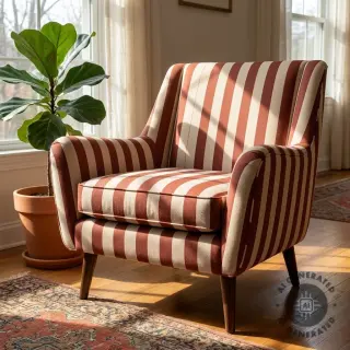 Țesătură decorativă Linenlook Joyful basic stripe terra