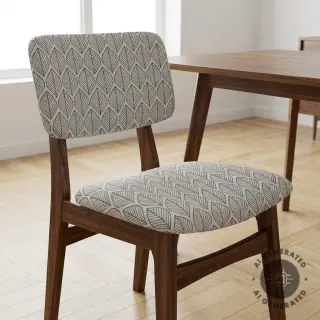 Țesătură decorativă Linenlook Leaf line minimalist denim