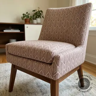 Țesătură decorativă Linenlook Leaf line minimalist wine