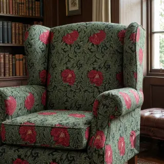 Țesătură decorativă GOBELIN premium Poppy art craft black