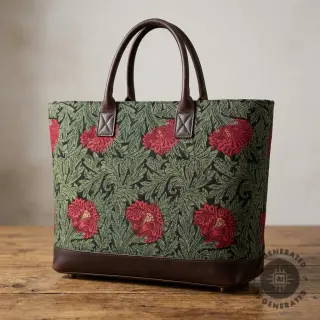 Țesătură decorativă GOBELIN premium Poppy art craft black