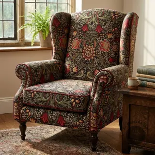 Țesătură decorativă GOBELIN premium Ornate art craft black