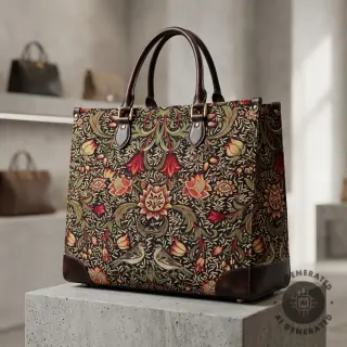 Țesătură decorativă GOBELIN premium Ornate art craft black