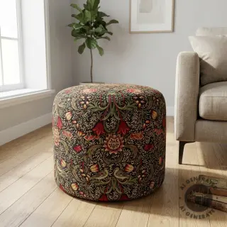Țesătură decorativă GOBELIN premium Ornate art craft black