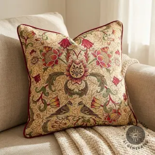 Țesătură decorativă GOBELIN premium Ornate art craft beige