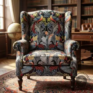 Țesătură decorativă GOBELIN premium Leafy paradise bird