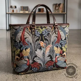 Țesătură decorativă GOBELIN premium Leafy paradise bird