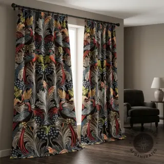 Țesătură decorativă GOBELIN premium Leafy paradise bird
