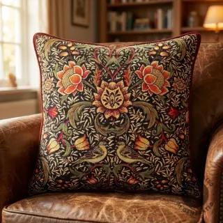 Țesătură decorativă GOBELIN premium Graceful art craft black PANEL