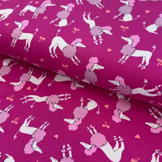 Tricot Glitter poodles fuchsia