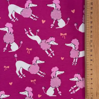 Tricot Glitter poodles fuchsia