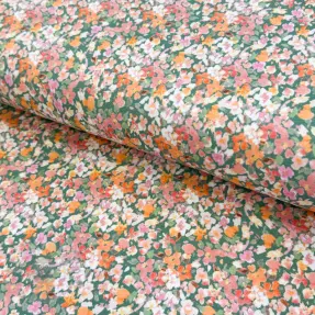 Tricot Tossed small flowers sage digital print