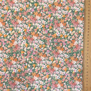 Tricot Tossed small flowers sage digital print