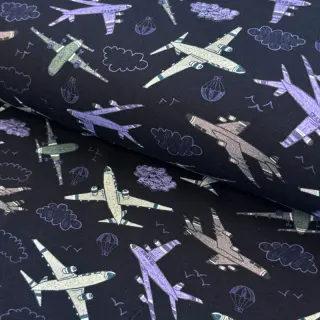 Tricot Airplanes navy digital print