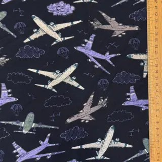 Tricot Airplanes navy digital print