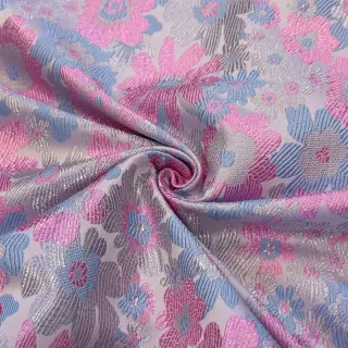 țesătură pentru costum de damă JACQUARD Flowers light lilac