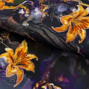 Materiale formale și pentru femei PUNTA DI ROMA Flowers black digital print