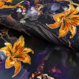 Materiale formale și pentru femei PUNTA DI ROMA Flowers black digital print