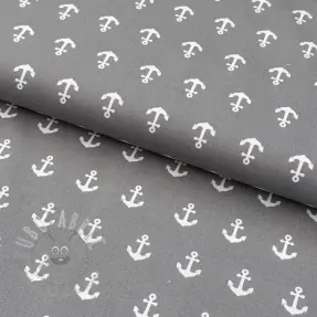 Țesătură din bumbac Anchors grey