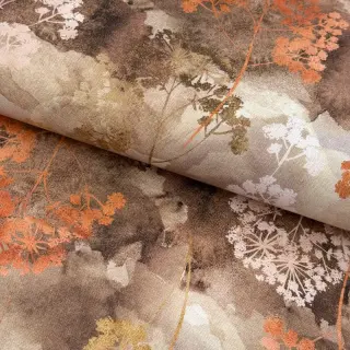 Țesătură decorativă Flowers toffee digital print