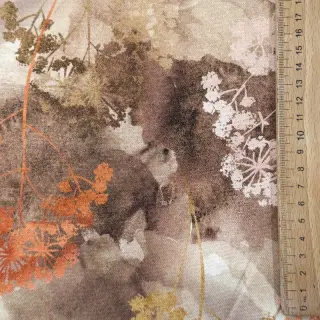 Țesătură decorativă Flowers toffee digital print