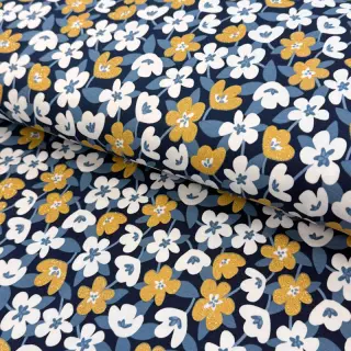 Tricot GLITTER Flowers navy