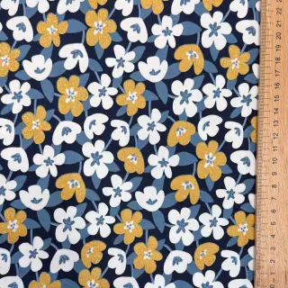 Tricot GLITTER Flowers navy