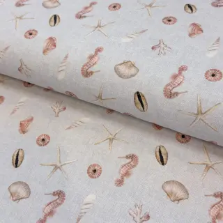 Țesătură decorativă Shells linen ecru digital print