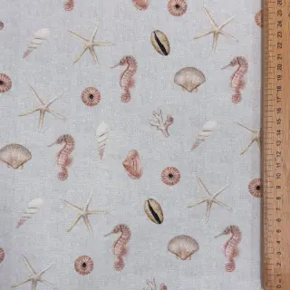 Țesătură decorativă Shells linen ecru digital print