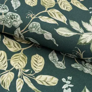 Țesătură decorativă Plants dark green digital print