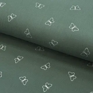 Catifea raiată subțire GLITTER Butterflies sage