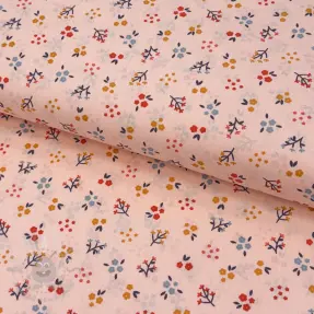 Țesătură din bumbac Small flowers light salmon ORGANIC