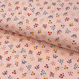 Țesătură din bumbac Small flowers light salmon ORGANIC