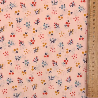 Țesătură din bumbac Small flowers light salmon ORGANIC