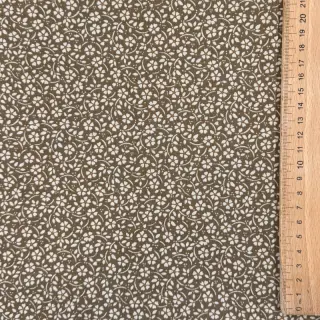 Țesătură din bumbac Flowers and dots moss green