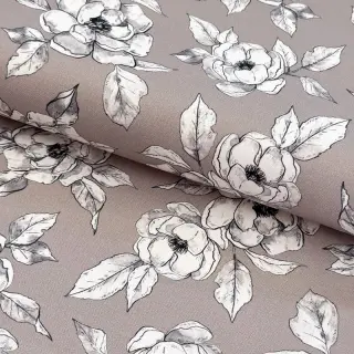 Țesătură decorativă Flowers taupe digital print