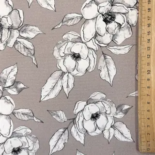 Țesătură decorativă Flowers taupe digital print