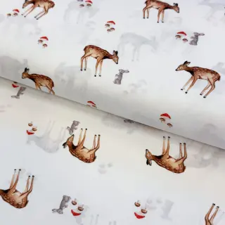 Țesătură din bumbac Doe white digital print