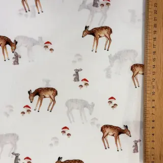 Țesătură din bumbac Doe white digital print