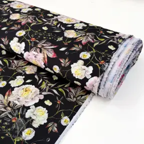 Materiale formale și pentru femei MAGNOLIA STRETCH Flowers bouquet black