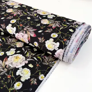 Materiale formale și pentru femei MAGNOLIA STRETCH Flowers bouquet black